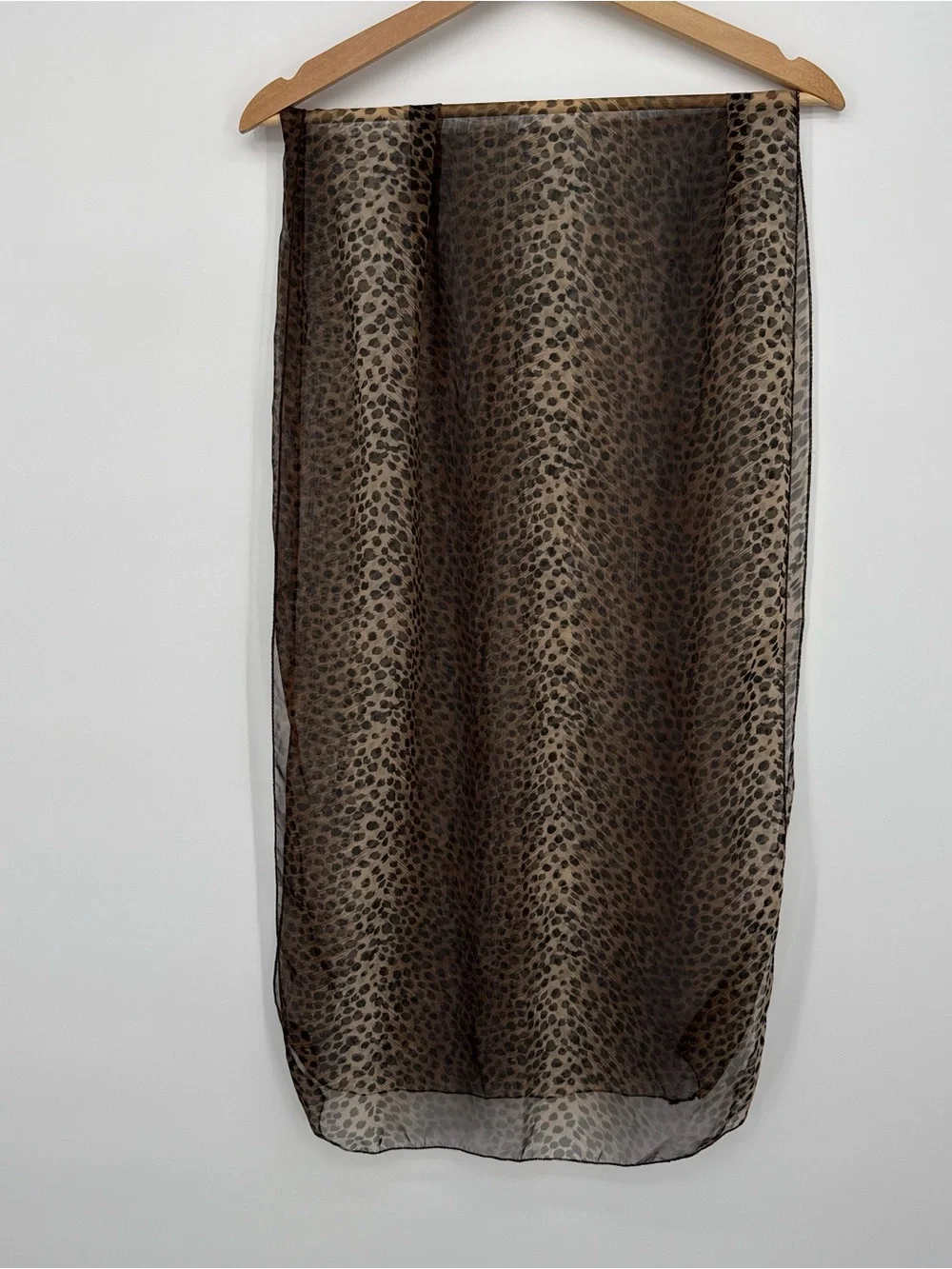 Unbranded Cheetah Print Black & Brown Scarf Accessory Flowy Animal Print